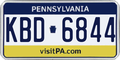 PA license plate KBD6844