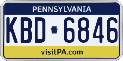 PA license plate KBD6846