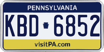 PA license plate KBD6852