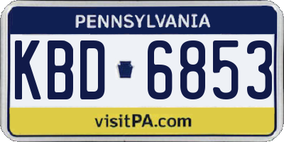 PA license plate KBD6853