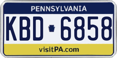 PA license plate KBD6858
