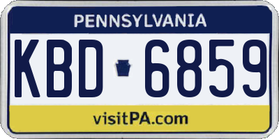 PA license plate KBD6859