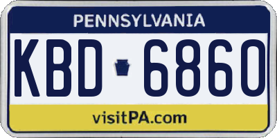 PA license plate KBD6860