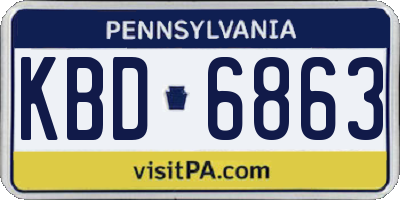 PA license plate KBD6863