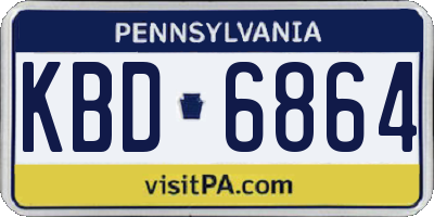 PA license plate KBD6864