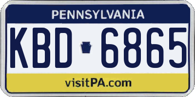 PA license plate KBD6865
