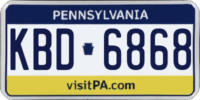 PA license plate KBD6868
