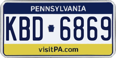 PA license plate KBD6869