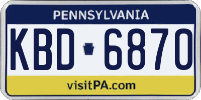 PA license plate KBD6870