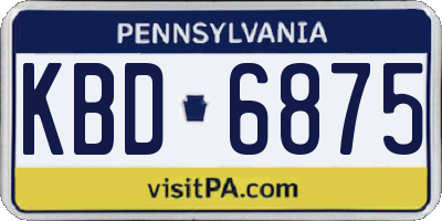 PA license plate KBD6875