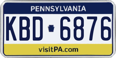 PA license plate KBD6876
