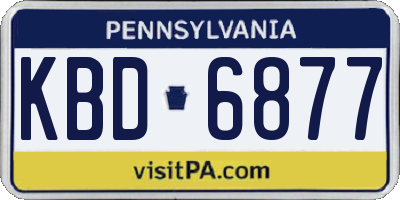 PA license plate KBD6877
