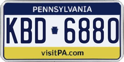 PA license plate KBD6880