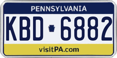 PA license plate KBD6882