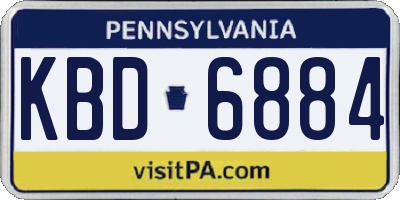 PA license plate KBD6884