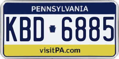 PA license plate KBD6885
