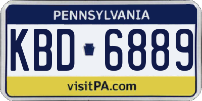 PA license plate KBD6889
