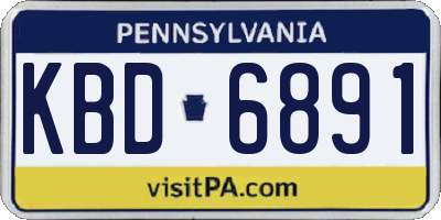 PA license plate KBD6891