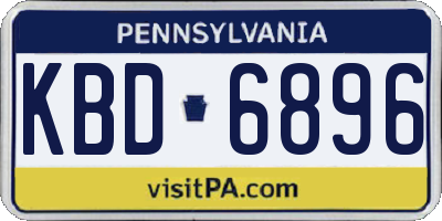 PA license plate KBD6896