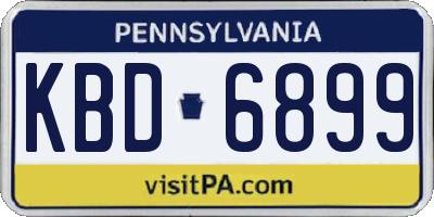PA license plate KBD6899