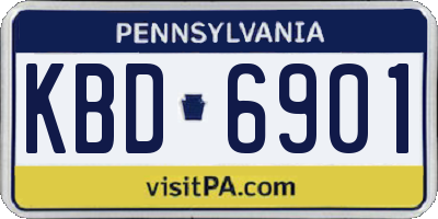 PA license plate KBD6901
