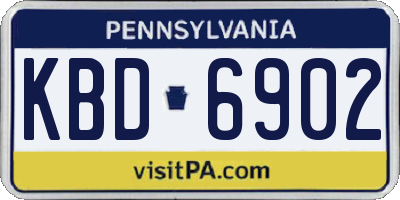 PA license plate KBD6902