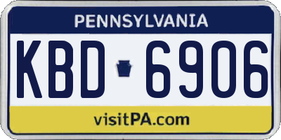 PA license plate KBD6906