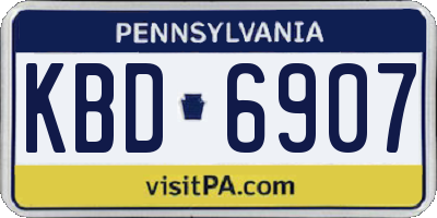 PA license plate KBD6907