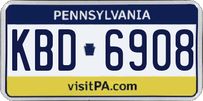 PA license plate KBD6908