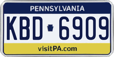 PA license plate KBD6909