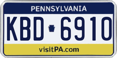 PA license plate KBD6910