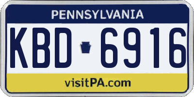 PA license plate KBD6916