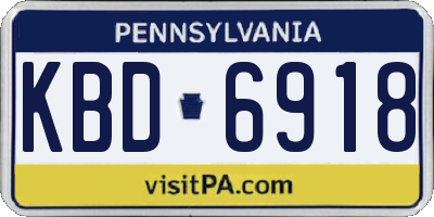 PA license plate KBD6918