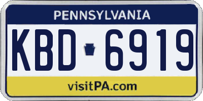 PA license plate KBD6919