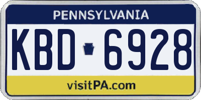 PA license plate KBD6928