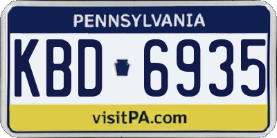 PA license plate KBD6935