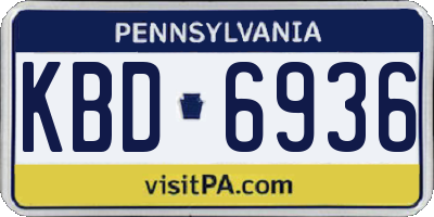 PA license plate KBD6936