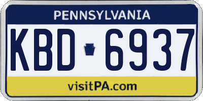 PA license plate KBD6937