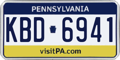 PA license plate KBD6941