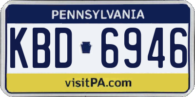 PA license plate KBD6946
