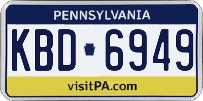 PA license plate KBD6949