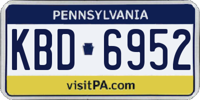 PA license plate KBD6952