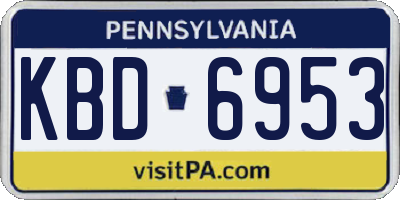 PA license plate KBD6953