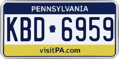 PA license plate KBD6959