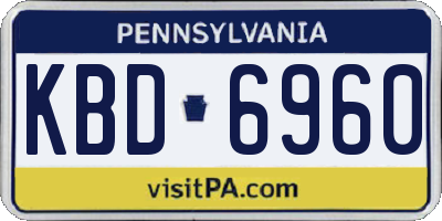 PA license plate KBD6960