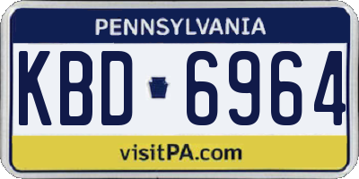 PA license plate KBD6964