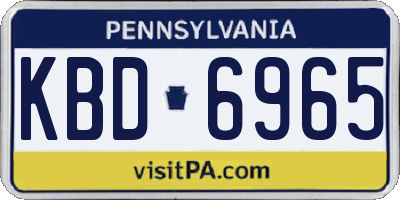 PA license plate KBD6965