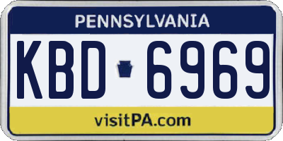 PA license plate KBD6969