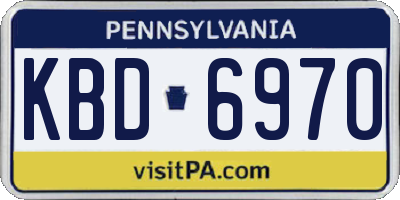 PA license plate KBD6970