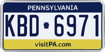 PA license plate KBD6971